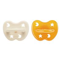 Hevea Orthodontic Teat 3-36 Months - Milky White & Natural - 2 st