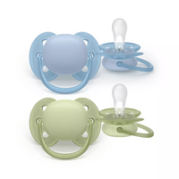 Philips Avent Napp Ultra Soft 0-6 m - blå, grön - 2 st