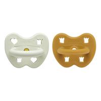 Hevea Round Teat 3-36 Months - Arctic amber - 2 st