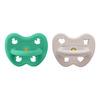 Hevea Round Teat 3-36 Months - Pop Of Green & Soft Pebble - 2 st