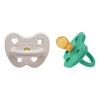 Hevea Round Teat 3-36 Months - Pop Of Green & Soft Pebble - 2 st