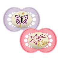 MAM Original Night Napp 6-16 mån., Rosa/Lila- 2 st