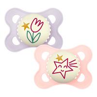 MAM Original Night Silikon Napp Rosa/Lila 0-6 mån. - 2 st