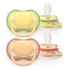Philips Avent Napp Ultra Air 0-6 mån. - gul, orange - 2 st