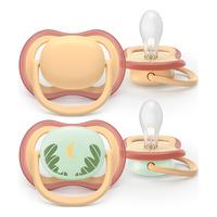 Philips Avent Napp Ultra Air Day and Night 0-6 mån. - orange, grön - 2 st