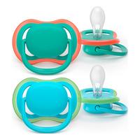 Philips Avent Napp Ultra Air 6-18 mån. - grön, blå - 2 st