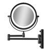 Gillian Jones Dubbelsidig Väggspegel m. LED ljus X1/X10 förstoring - Matt svart