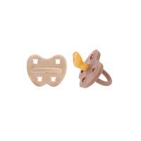 Hevea Orthodontic Teat 3-36 Months - Sand & Tan Beige - 2 st