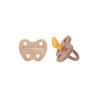 Hevea Orthodontic Teat 3-36 Months - Sand & Tan Beige - 2 st