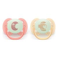 Philips Avent Pacifier Ultra Soft Nighttime - Röd och Orange - 2 st