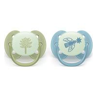 Philips Avent Pacifier Ultra Soft Nighttime - Grön och Blå - 2 st