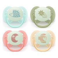 Philips Avent Pacifier Ultra Soft Nighttime - Turkos, Grön, Röd och Gul - 4 st
