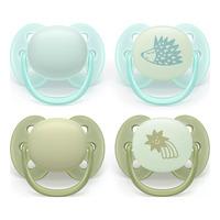 Philips Avent Pacifier Ultra Soft Day & Night - Turkos, Grön, Röd och Gul - 4 st
