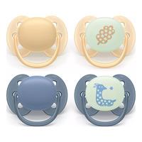 Philips Avent Pacifier Ultra Soft Day & Night - Orange och Blå - 4 st