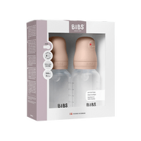 BIBS Baby Bottle Round Silicone 2-pack 150 ml Slow Flow - Blush - 2 st