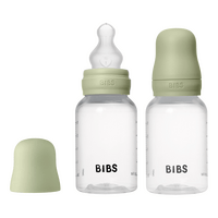 BIBS Baby Bottle Round Silicone 2-pack 150 ml Slow Flow - Sage - 2 st