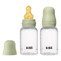BIBS Baby Bottle Round Latex 2-pack 150 ml Slow Flow - Sage - 2 st