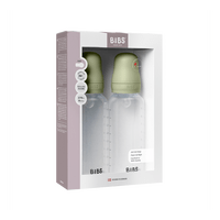 BIBS Baby Bottle Round Silicone 2-pack 270 ml Medium Flow - Sage - 2 st