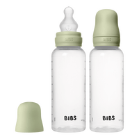 BIBS Baby Bottle Round Silicone 2-pack 270 ml Medium Flow - Sage - 2 st