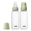 BIBS Baby Bottle Round Silicone 2-pack 270 ml Medium Flow - Sage - 2 st