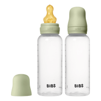 BIBS Baby Bottle Round Latex 2-pack 270 ml Medium Flow - Sage - 2 st