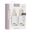 BIBS Glass Baby Bottle Round Silicone 2-pack 120 ml Slow Flow - Ivory - 2 st
