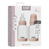 BIBS Glass Baby Bottle Round Silicone 2-pack 120 ml Slow Flow - Blush - 2 st