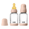 BIBS Glass Baby Bottle Round Latex 2-pack 120 ml Slow Flow - Blush - 2 st