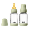 BIBS Glass Baby Bottle Round Latex 2-pack 120 ml Slow Flow - Sage - 2 st