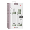 BIBS Glass Baby Bottle Round Silicone 2-pack 240 ml Medium Flow - Sage - 2 st