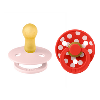 BIBS Napp Studio Colour 2-pack Polka Latex Size 2 - Blossom/Candy Apple - 2 st