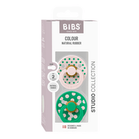 BIBS Napp Studio Colour 2-pack Polka Latex Size 2 Petal/Cactus - 2 st