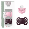 BIBS Napp Supreme 2-pack Silicone Size 1 - Baby Pink/Plum - 2 st