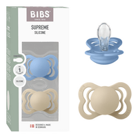 BIBS Napp Supreme 2-pack Silicone Size 1 Vanilla/Sky Blue - 2 st