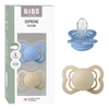 BIBS Napp Supreme 2-pack Silicone Size 1 Vanilla/Sky Blue - 2 st