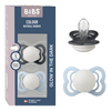 BIBS Napp Supreme 2-pack Silicone Size 1 - Iron Glow/Baby Blue Glow - 2 st