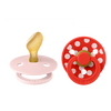 BIBS Napp Studio Colour 2-pack Polka Anatomical Latex Size 2 - Blossom/Candy Apple - 2 st