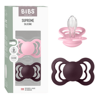 BIBS Napp Supreme 2-pack Silicone Size 2 - Baby Pink/Plum - 2 st