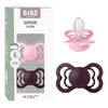 BIBS Napp Supreme 2-pack Silicone Size 2 - Baby Pink/Plum - 2 st