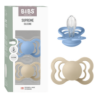 BIBS Napp Supreme 2-pack Silicone Size 2 Vanilla/Sky Blue - 2 st