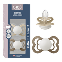 BIBS Napp Supreme 2-pack Silicone Size 2 - Vanilla Glow/Dark Oak Glow - 2 st