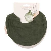 Oh, Poppy! Juno Haklappar - Forest Green/Linen Beige - 2 st