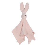 Oh, Poppy! Leia the Bunny Muslin Snuttefilt - Powder Pink