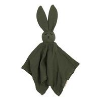 Oh, Poppy! Leia the Bunny Muslin Snuttefilt - Forest Green
