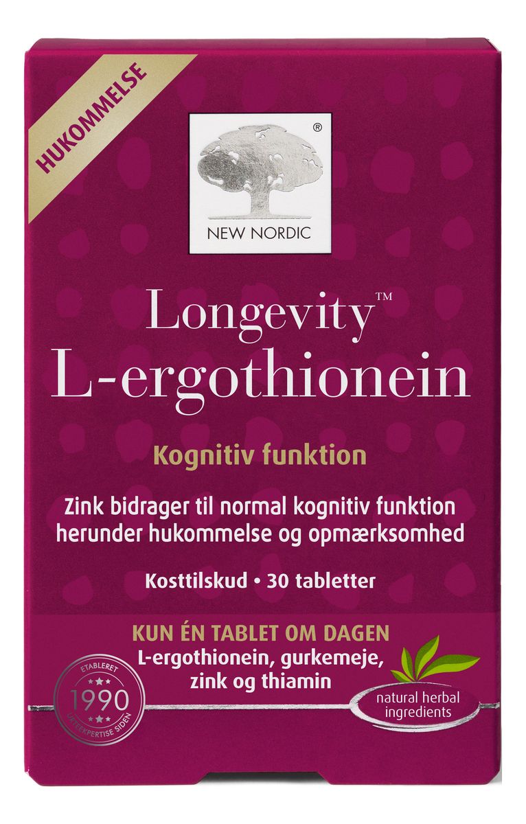 Longevity™ L-ergothionein - 30 tabletter