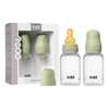 BIBS Baby Bottle Round Latex 2-pack 150 ml Slow Flow - Sage - 2 st