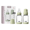 BIBS Glass Baby Bottle Round Silicone 2-pack 120 ml Slow Flow - Sage - 2 st
