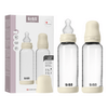 BIBS Glass Baby Bottle Round Silicone 2-pack 240 ml Medium Flow - Ivory - 2 st