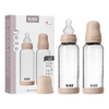 BIBS Glass Baby Bottle Round Silicone 2-pack 240 ml Medium Flow - Blush - 2 st