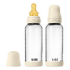 BIBS Glass Baby Bottle Round Latex 2-pack 240 ml Medium Flow - Ivory - 2 st